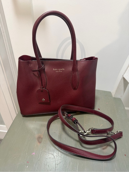 kate spade Handbags - kate spade Wine Red Pebbled Leather Shoulder Tote